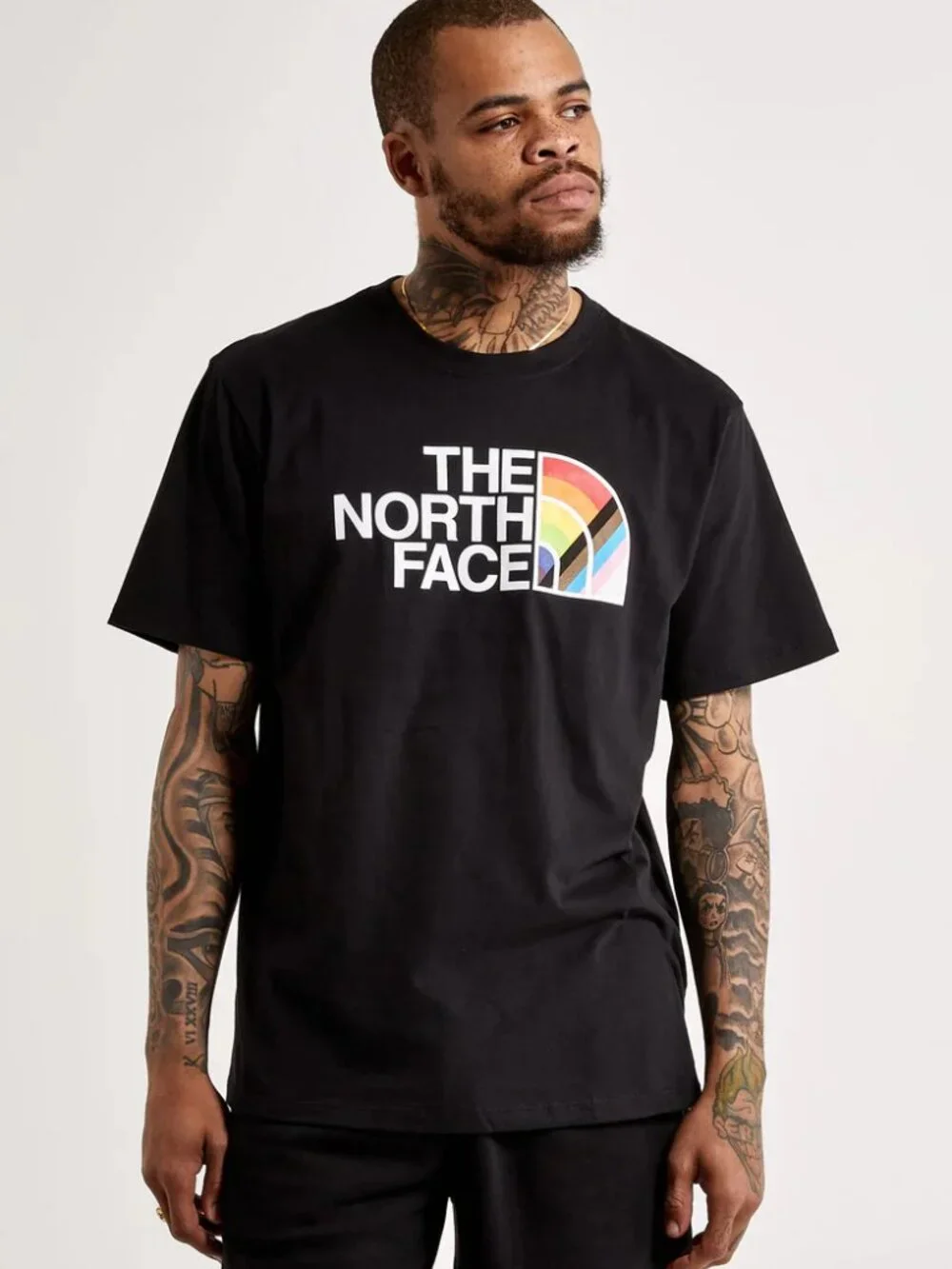 The North Face Black Short Sleeve Tee Rainbow Gay Pride Trans Non-Binary Mens XL